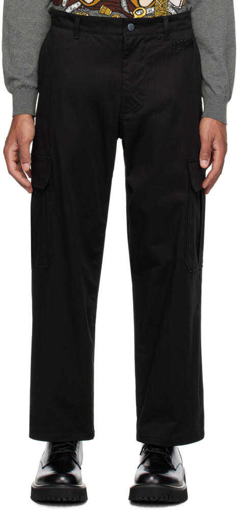 Moschino Black Embroidered Cargo Pants Cover