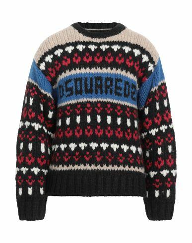 Dsquared2 Man Sweater Black Alpaca wool, Polyamide Cover