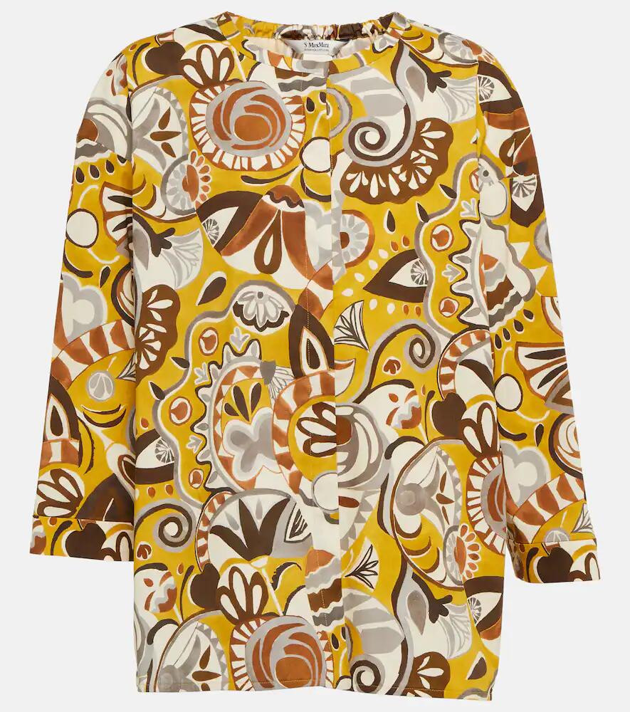 'S Max Mara Ilenia printed cotton-blend blouse Cover