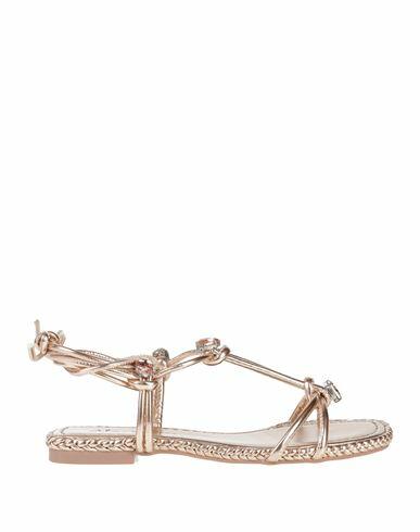 Alma En Pena. Woman Sandals Rose gold Leather Cover