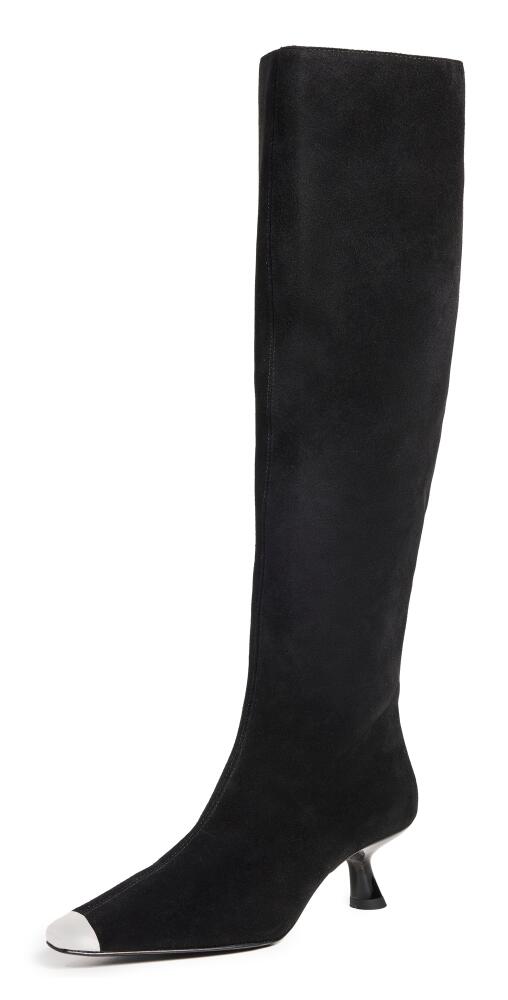 SIMONMILLER Suede Tall Kuki Boots Black/Silver Cover