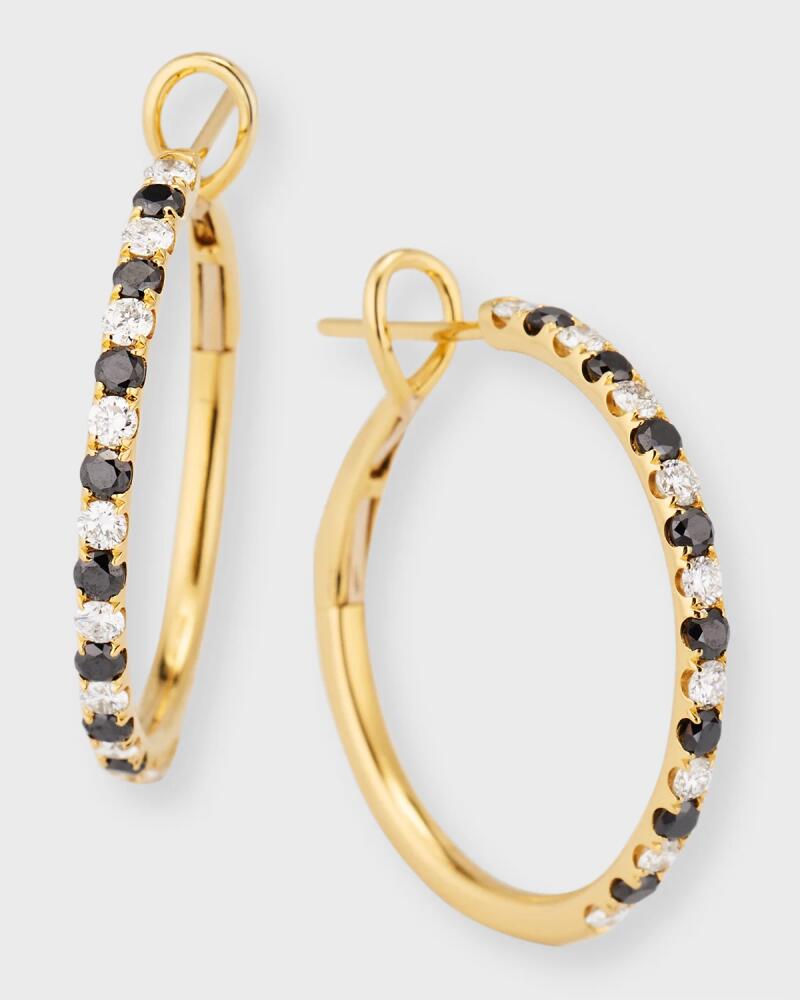 Frederic Sage 18K Yellow Gold Large Alternating Diamond Hoop Earrings Cover