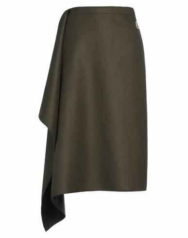 Moncler Woman Midi skirt Military green Virgin Wool, Cashmere Cover