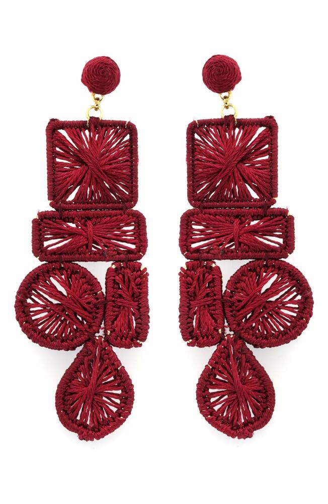 Panacea Thread Shapes Drop Earrings in Red Cover