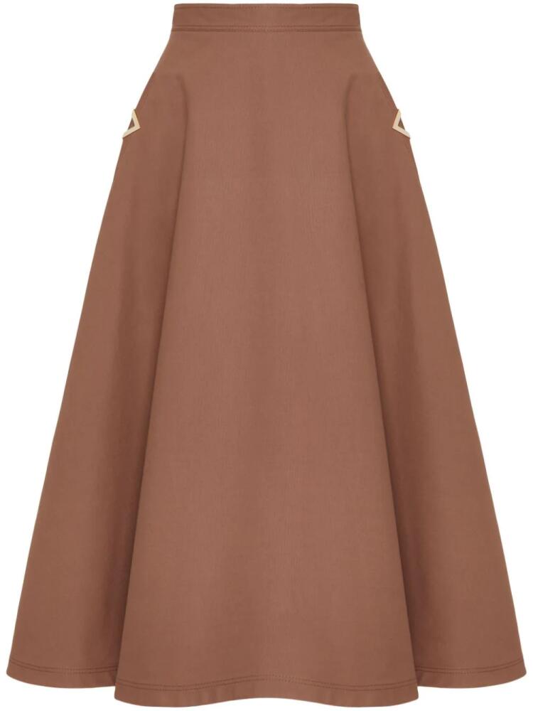 Valentino Garavani VGold canvas midi skirt - Brown Cover