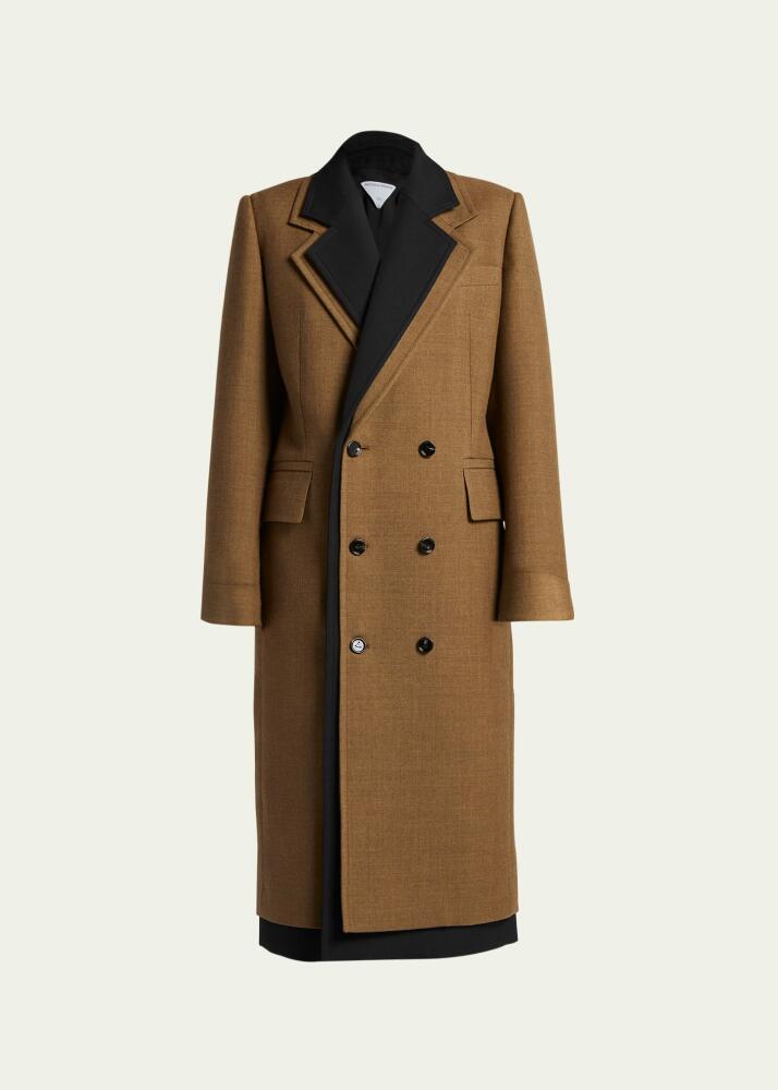 Bottega Veneta Structured Splittable Double-Breast Wool Coat Cover