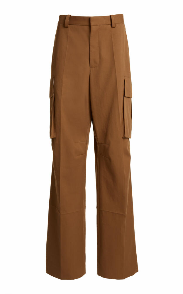 Victoria Beckham - Mid-Rise Cotton Wide-Leg Cargo Pants - Brown Cover