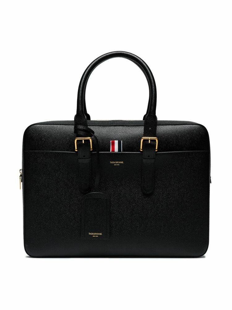 Thom Browne pebbled-leather briefcase - Black Cover