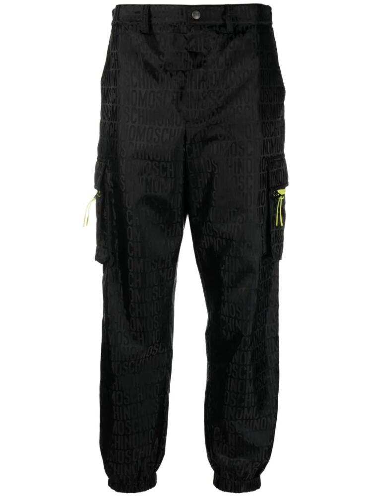 Moschino logo-print cargo trousers - Black Cover