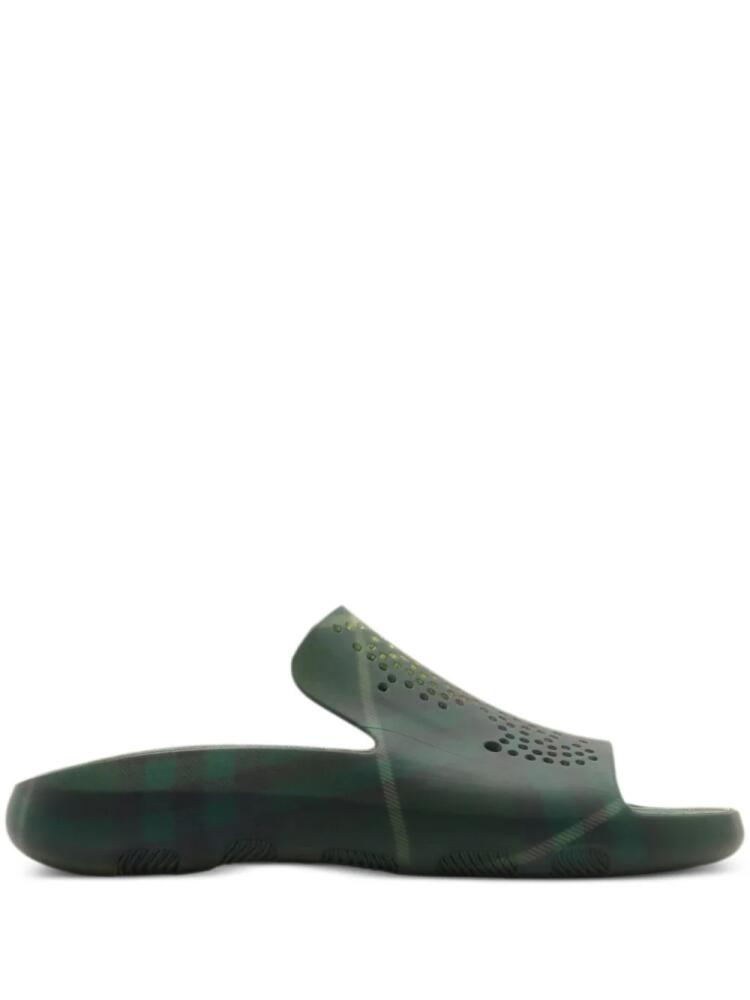 Burberry Stingray logo-embellished slides - Green Cover