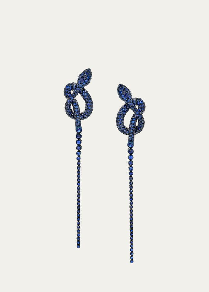 Stefere White Gold Blue Sapphire Earrings from The Snake Collection Cover