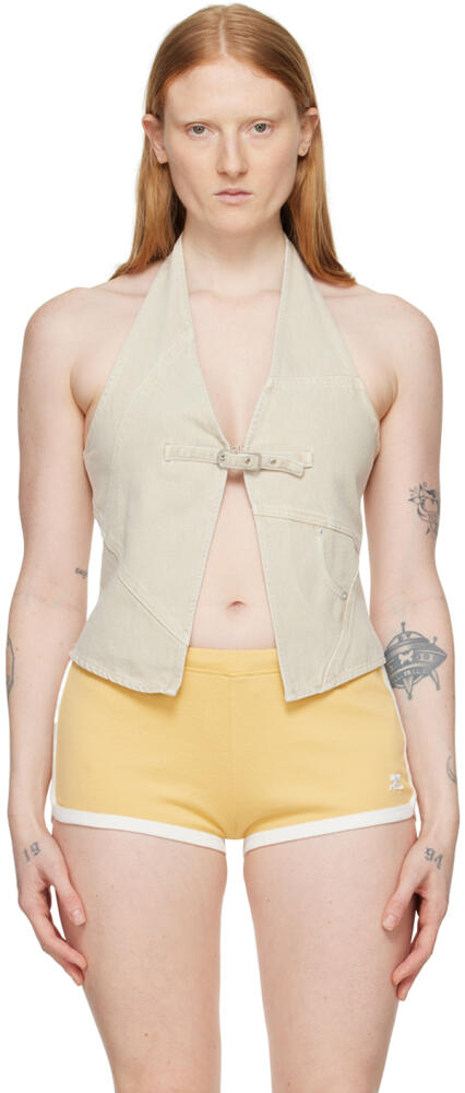 Gimaguas Beige Beverly Denim Tank Top Cover