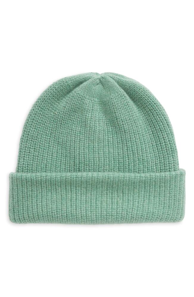 The Elder Statesman Rib Cashmere Watchman Cap in Juniper Cover