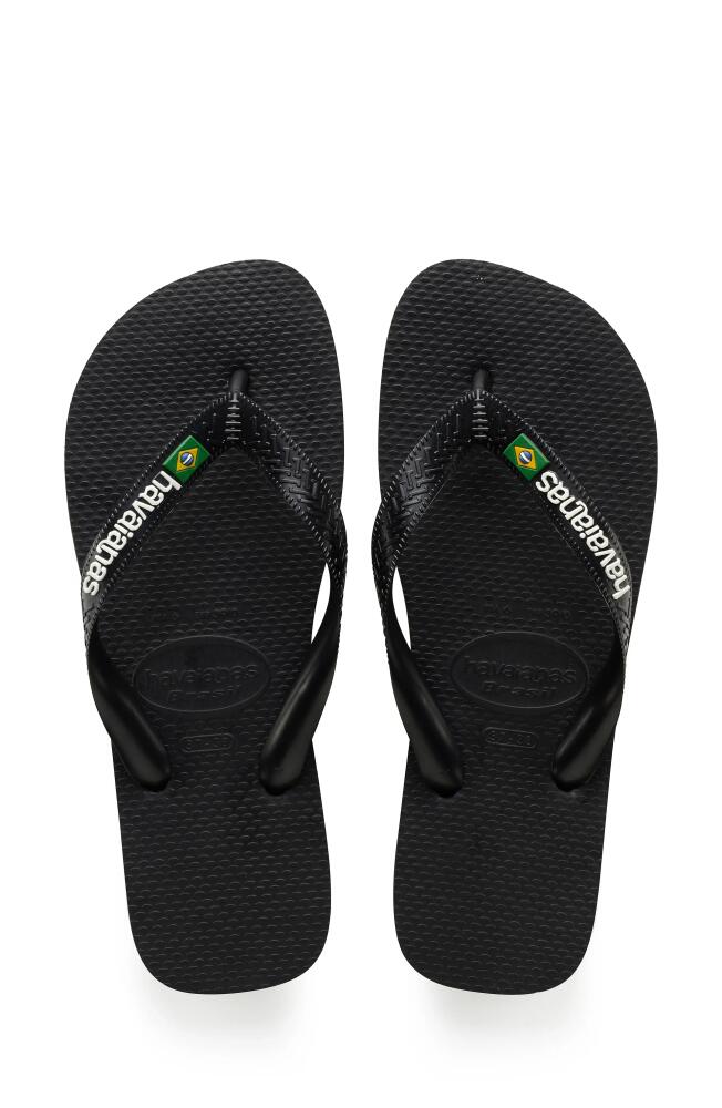 Havaianas Brazil Logo Flip Flop in Black/Black Cover