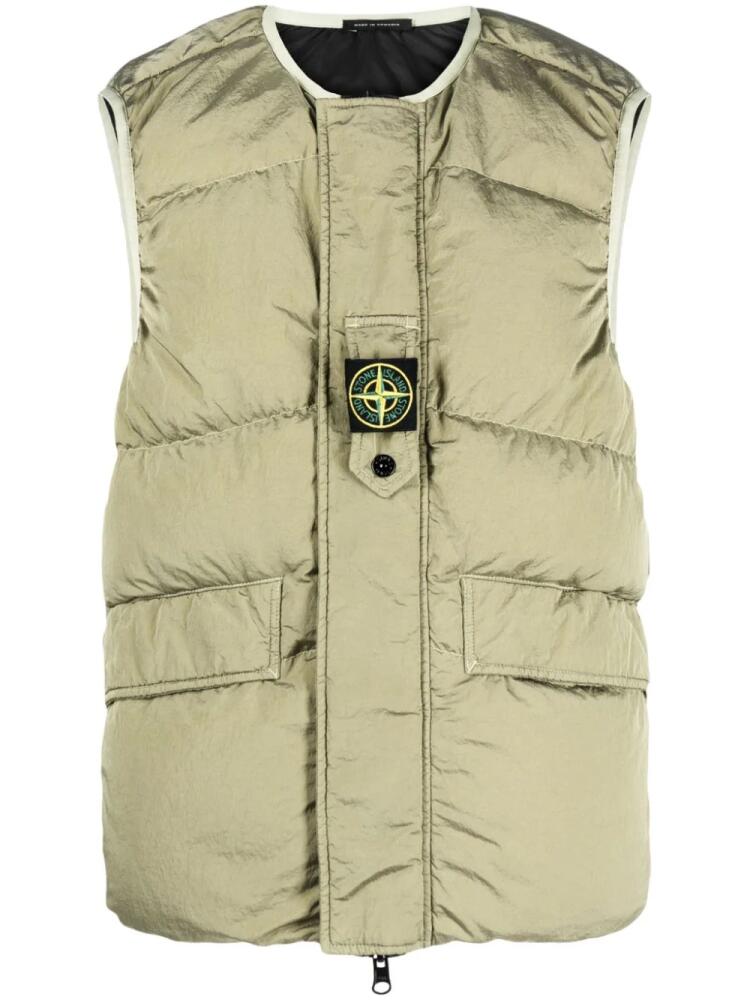 Stone Island reversible quilted gilet - Green Cover