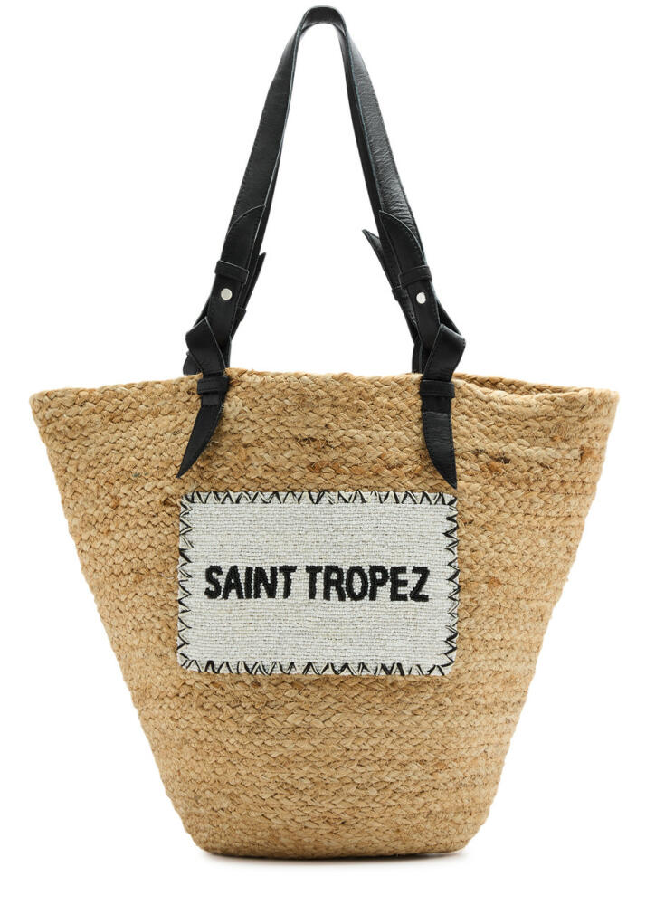 DE Siena Saint Tropez Straw Tote - Black Cover