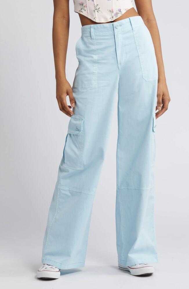 BP. Twill Wide Leg Cargo Pants in Blue Omphalodes Cover