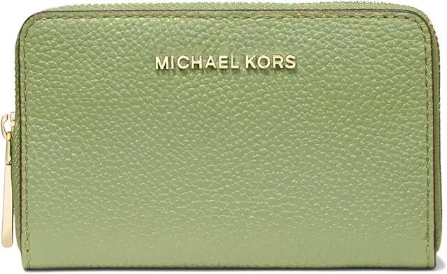 MICHAEL Michael Kors Jet Set Small Zip Around Card Case (Light Sage) Coin Purse Cover