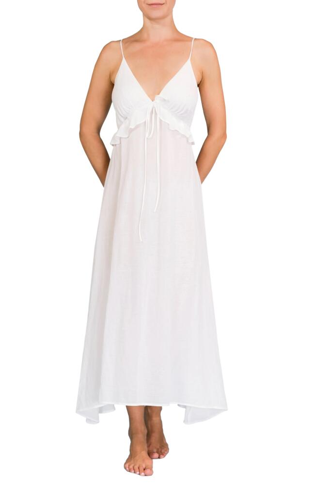 Everyday Ritual Ruffle Empire Waist Nightgown in White Cover