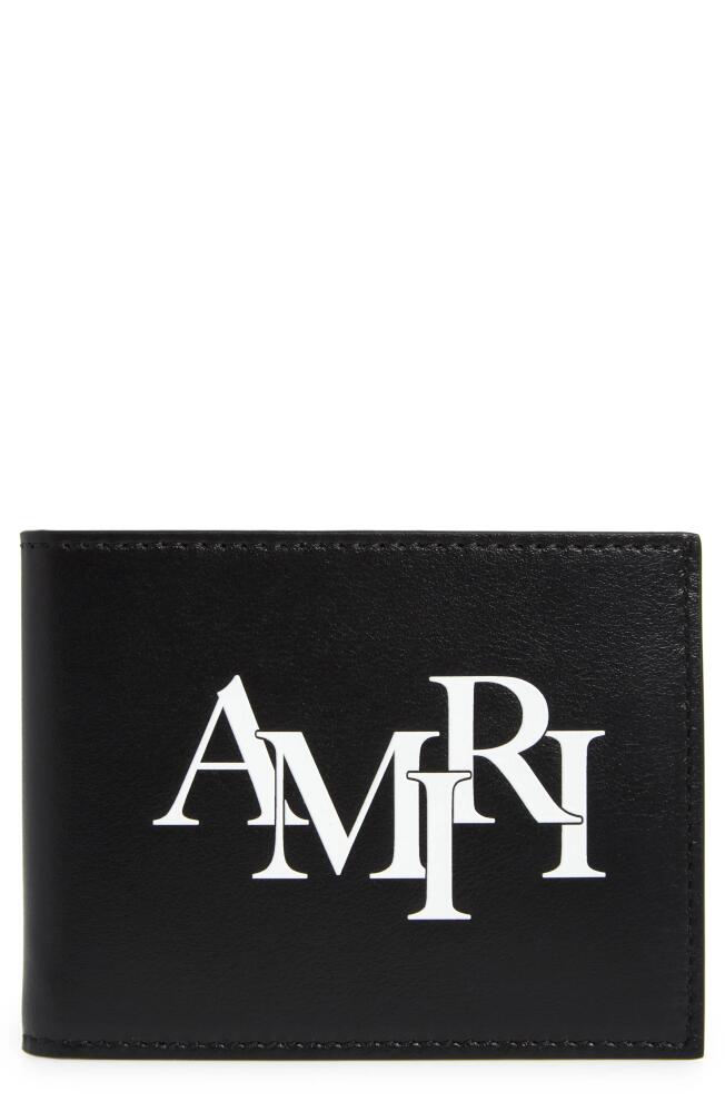 AMIRI Staggered Logo Leather Bifold Wallet in Black Cover