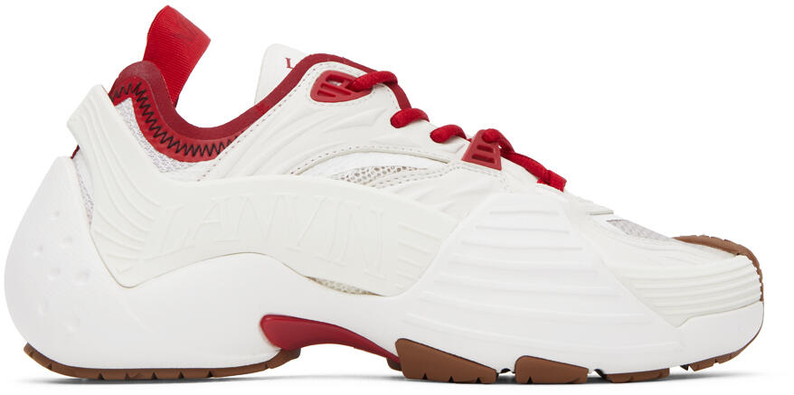 Lanvin SSENSE Exclusive Red & White Flash-X Sneakers Cover