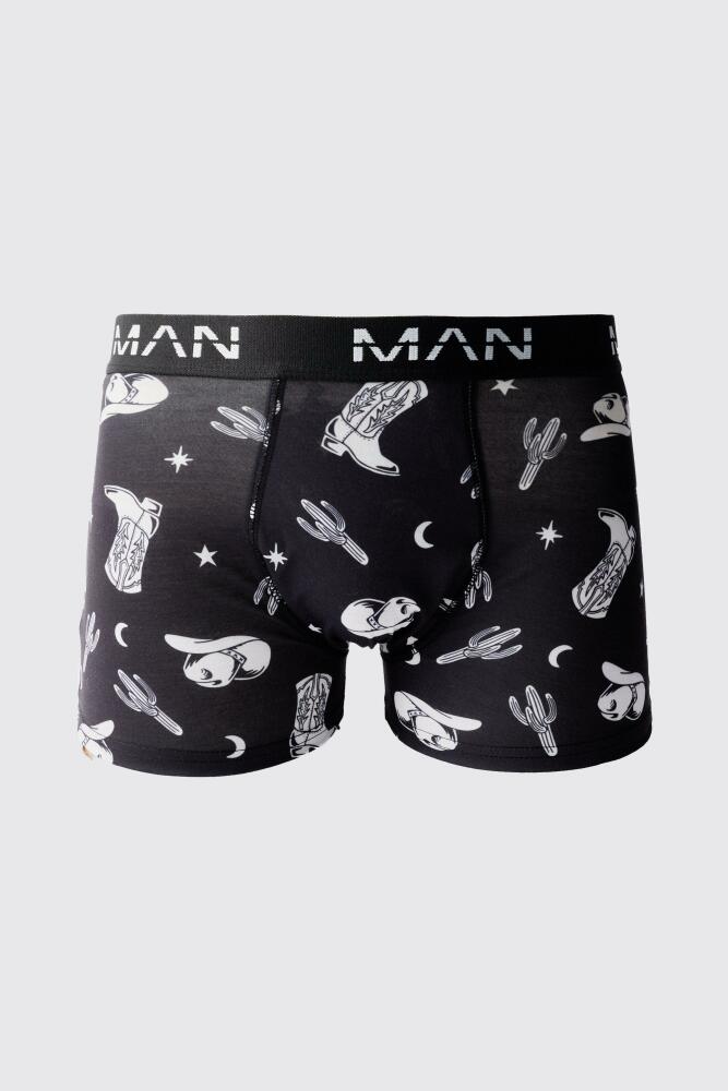 boohoo Mens Man Western Printed Boxers - Multi Cover