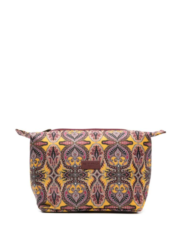 ETRO graphic-print wash bag - Yellow Cover