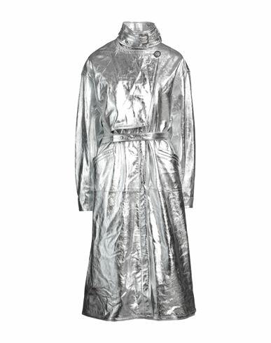 Saks Potts Woman Overcoat & Trench Coat Silver Lambskin Cover