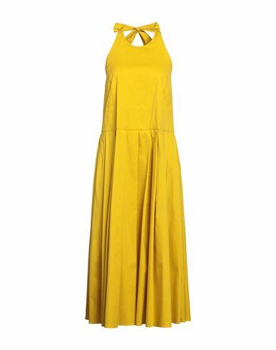 's Max Mara Woman Midi dress Ocher Cotton, Polyamide, Elastane Cover