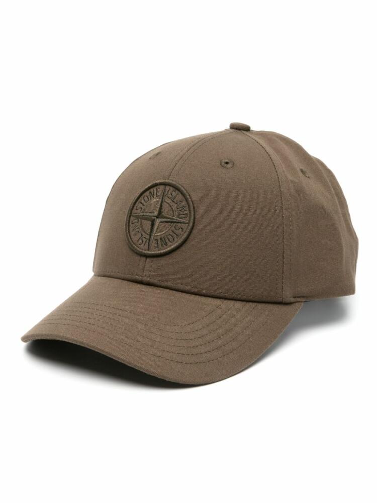 Stone Island emboidered-logo cotton cap - Green Cover