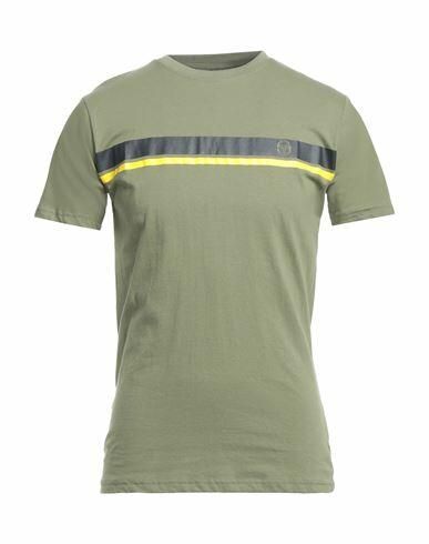 Sergio Tacchini Man T-shirt Military green Cotton Cover