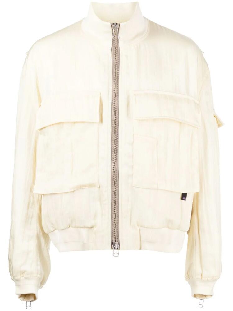 OAMC high-neck bomber jacket - White Cover