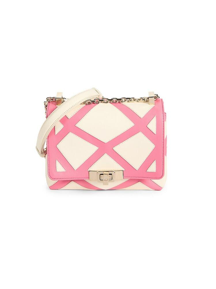 Roger Vivier Women's Prismick Two Tone Leather Crossbody Bag - Pink Cover