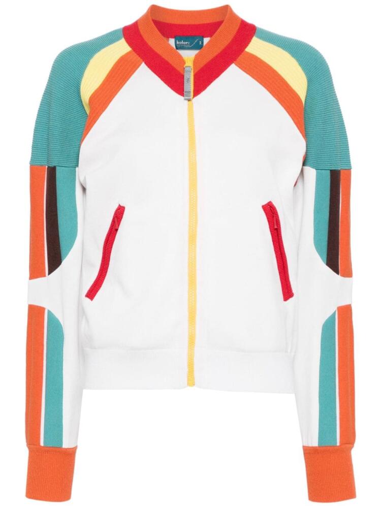 Kolor colour-block zip-up jacket - White Cover