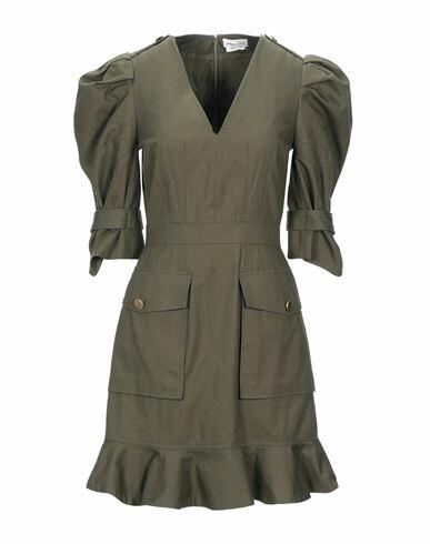 Alexander Mcqueen Woman Mini dress Military green Cotton Cover