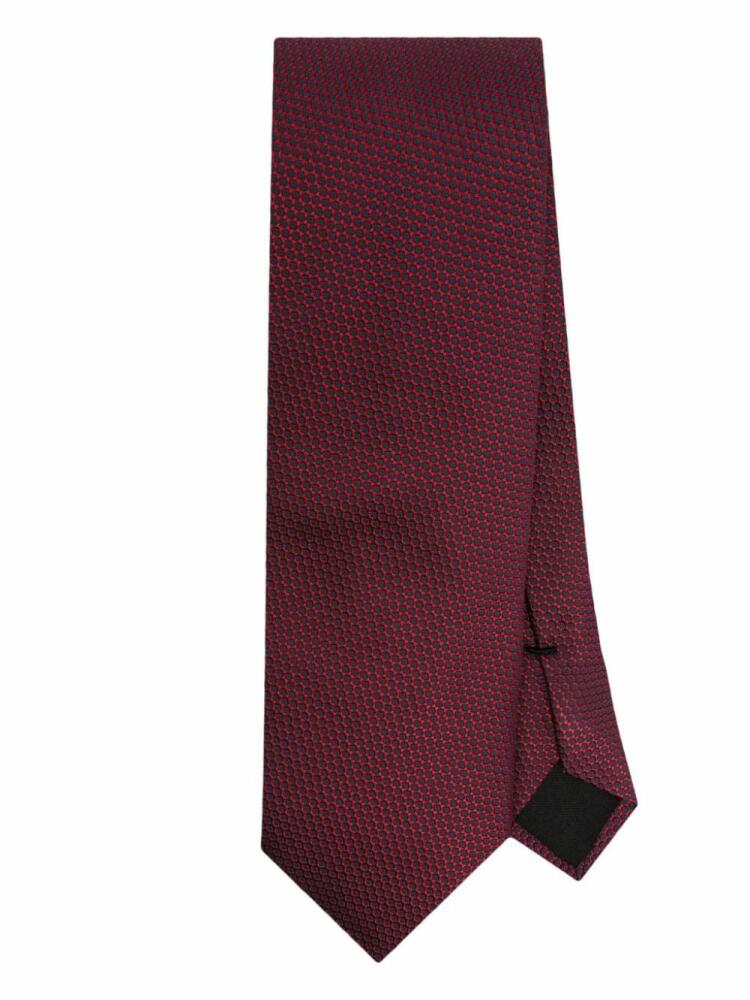 BOSS pattern-jacquard tie - Red Cover