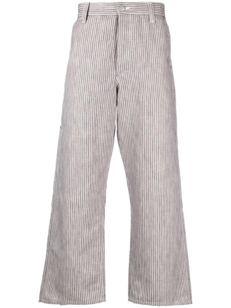 Junya Watanabe MAN stripe-pattern cropped trousers - Neutrals Cover