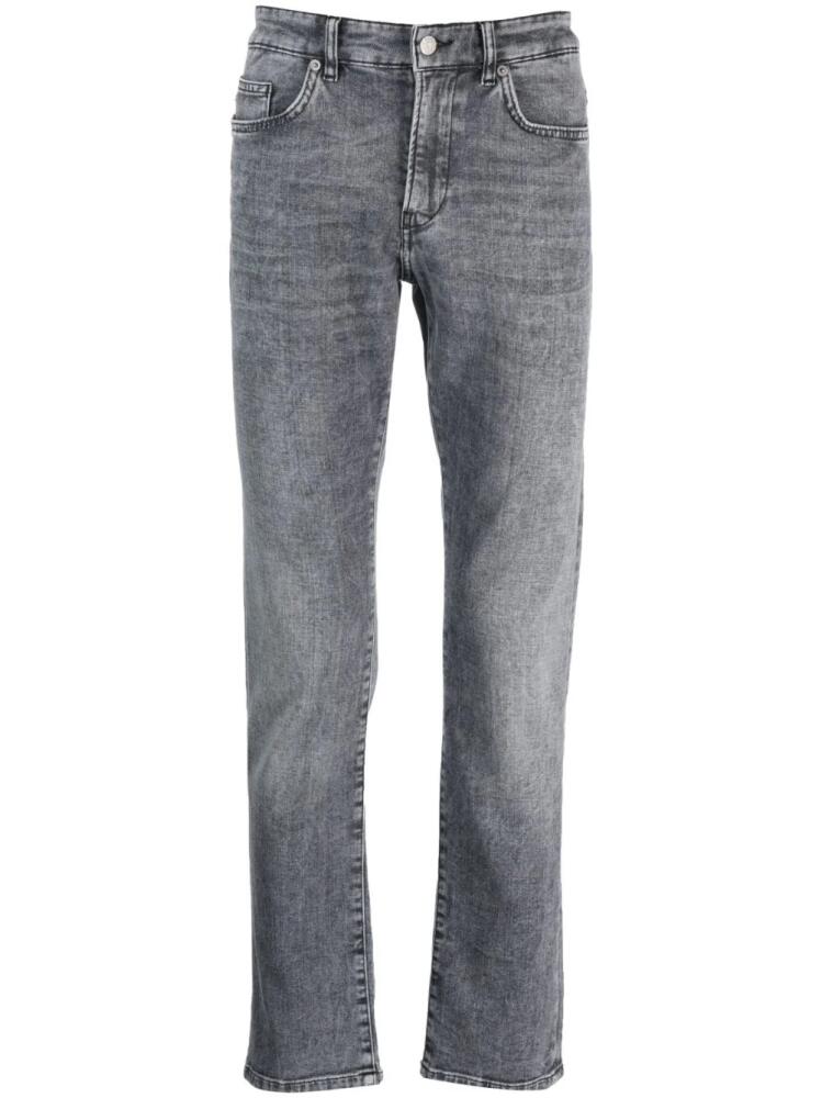 BOSS stonewashed-effect slim-cut jeans - Grey Cover