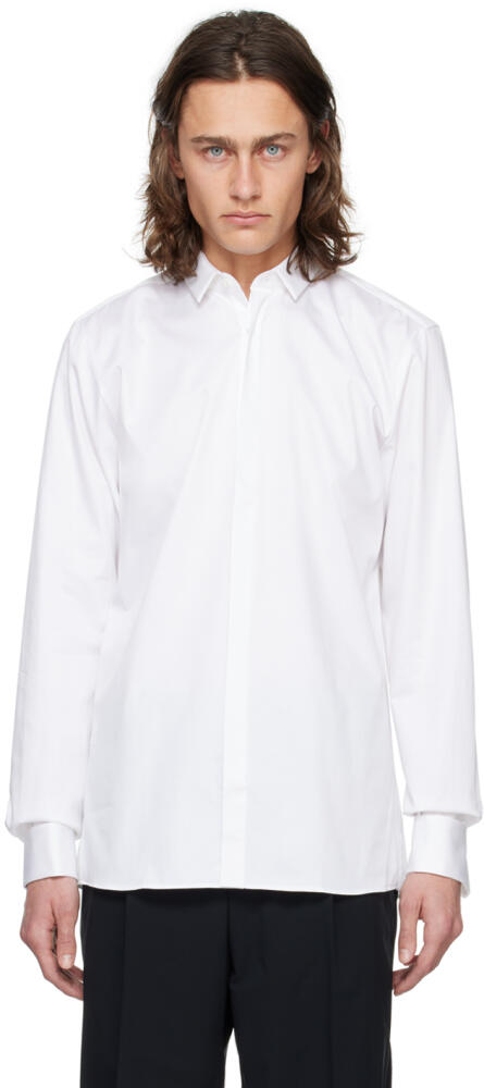 Hugo White Spread Collar Shirt Cover