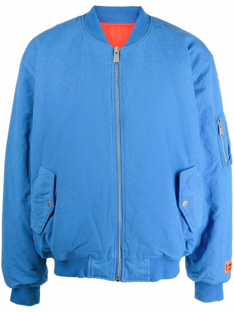 Heron Preston patch-detail jacket - Blue Cover