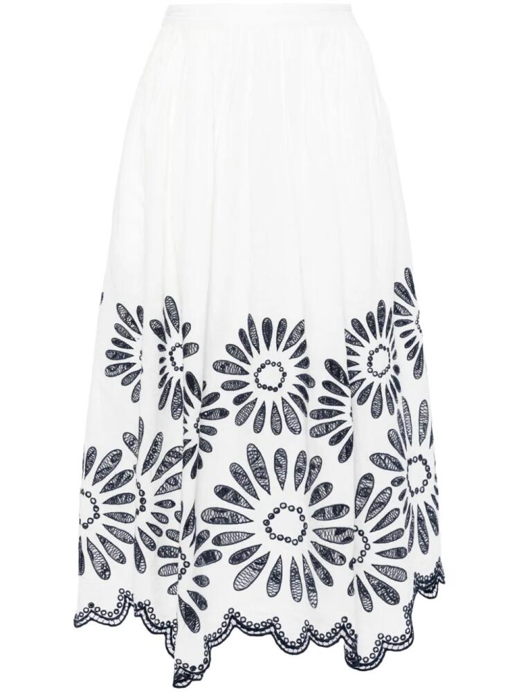 Ulla Johnson Annisa broderie-anglaise midi skirt - White Cover