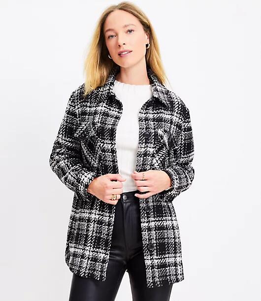 Loft Textured Tweed Shirt Jacket Cover