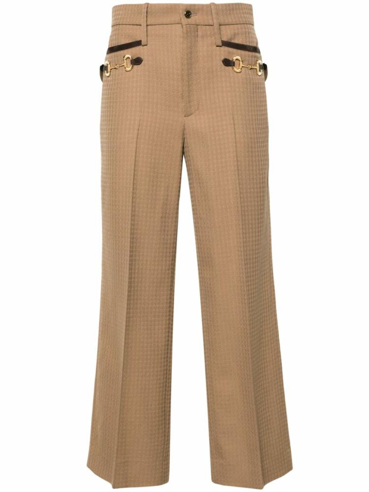 Gucci Horsebit-detailed tailored trousers - Brown Cover