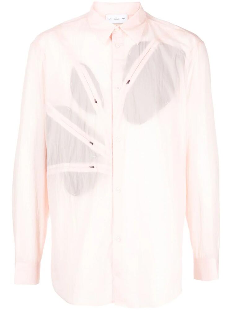 Post Archive Faction decorative-zip detailing shirt - Pink Cover