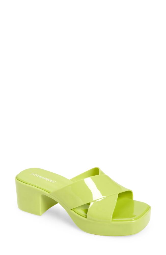 Jeffrey Campbell Bubblegum Platform Sandal in Lime Green Shiny Cover