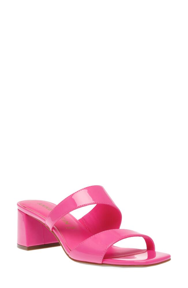 Anne Klein Kinder Slide Sandal in Pink Patent Cover