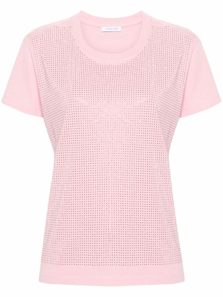 Patrizia Pepe crystal-embellished cotton T-shirt - Pink Cover