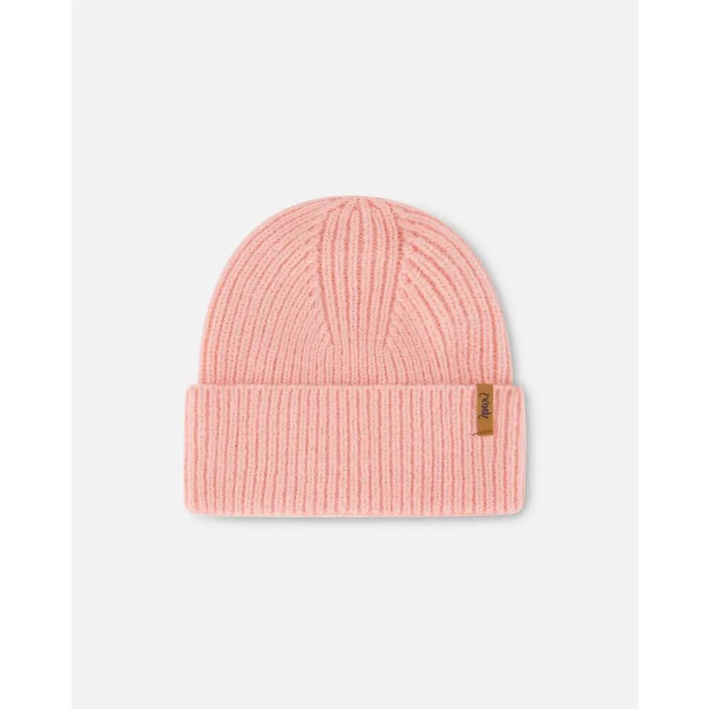 Deux par Deux Girl's Mid-Season Knit Hat Pink in Strawberry Ice Cover