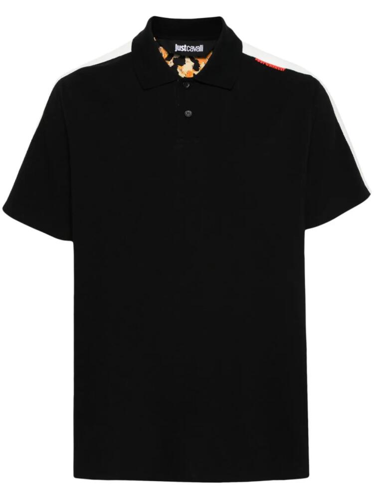 Just Cavalli logo-lettering polo shirt - Black Cover