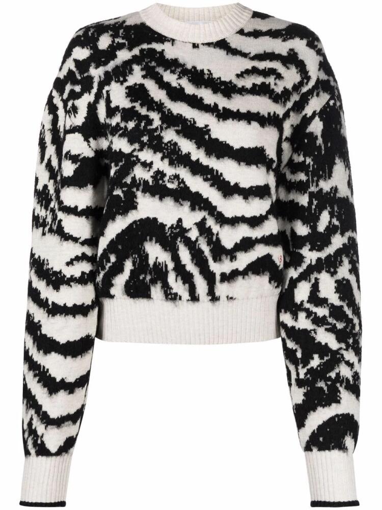 Victoria Beckham tiger crew-neck jumper - White Cover